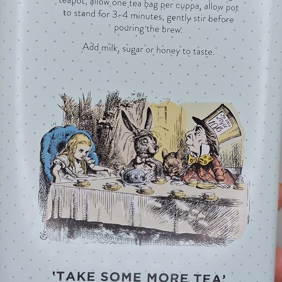 Alice in Wonderland tea tin NWOT VINTAGE LOOK TIN - Picture 3 of 12